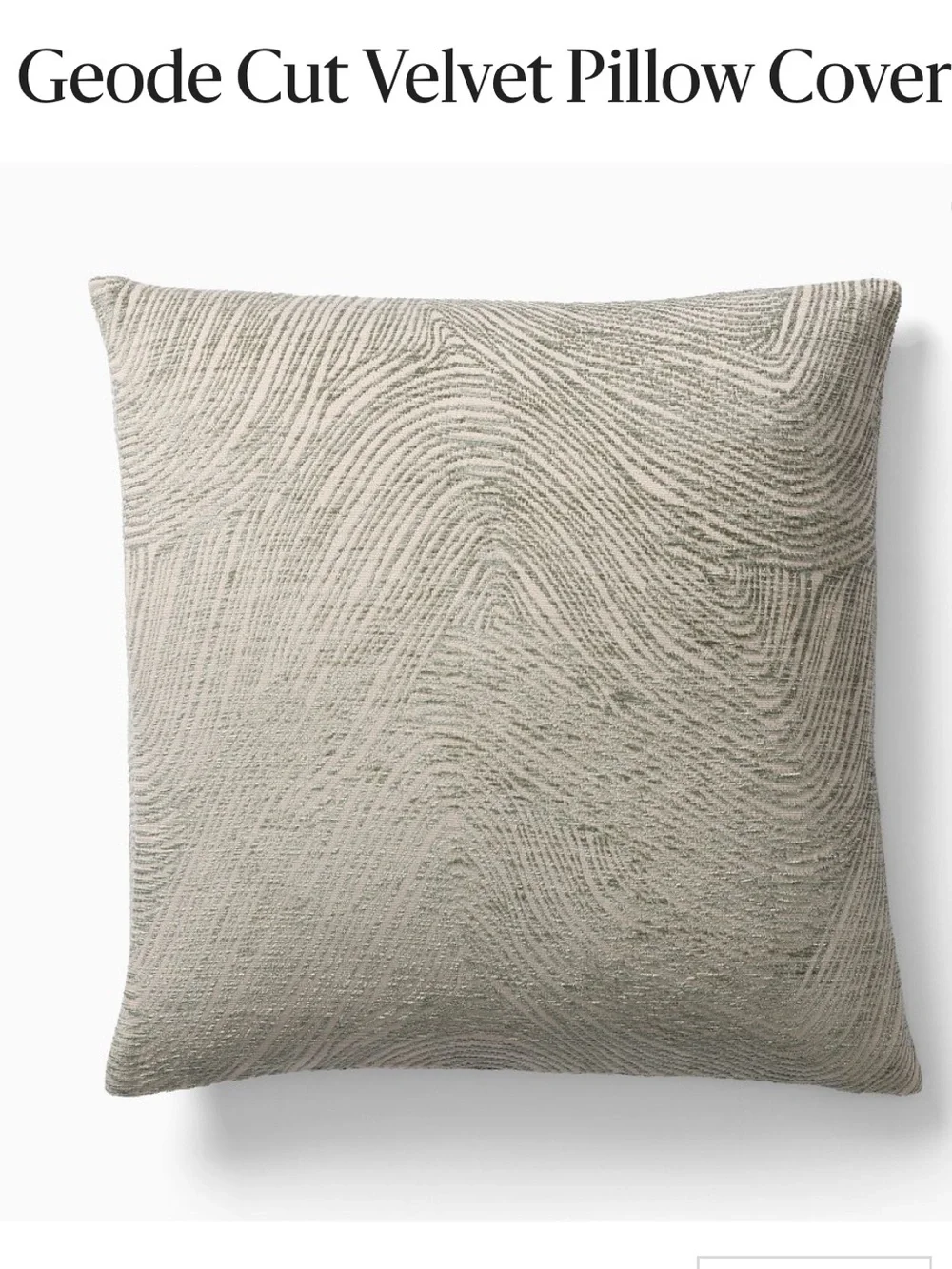 West Elm Geode Cut Velvet Pillow Cover — 18x18 (selling as set of 2)